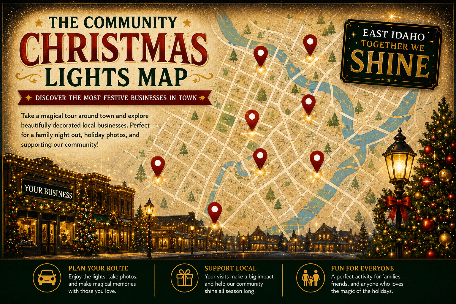 Sample Christmas Lights Map of participating businesses